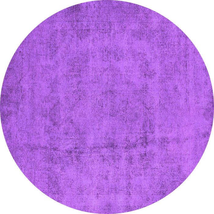 Round Oriental Purple Industrial Rug, urb1883pur