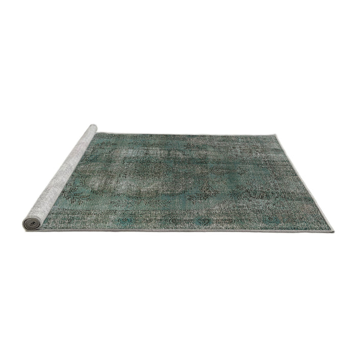Sideview of Machine Washable Industrial Modern Gunmetal Gray Rug, wshurb1884