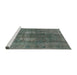 Sideview of Machine Washable Industrial Modern Gunmetal Gray Rug, wshurb1884