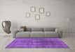 Machine Washable Oriental Purple Industrial Area Rugs in a Living Room, wshurb1884pur