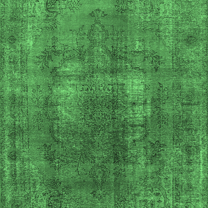 Machine Washable Oriental Emerald Green Industrial Area Rugs, wshurb1884emgrn