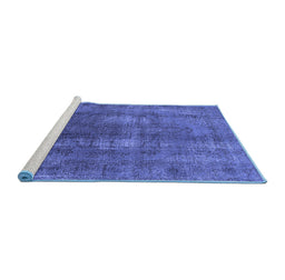 Sideview of Machine Washable Oriental Blue Industrial Rug, wshurb1884blu