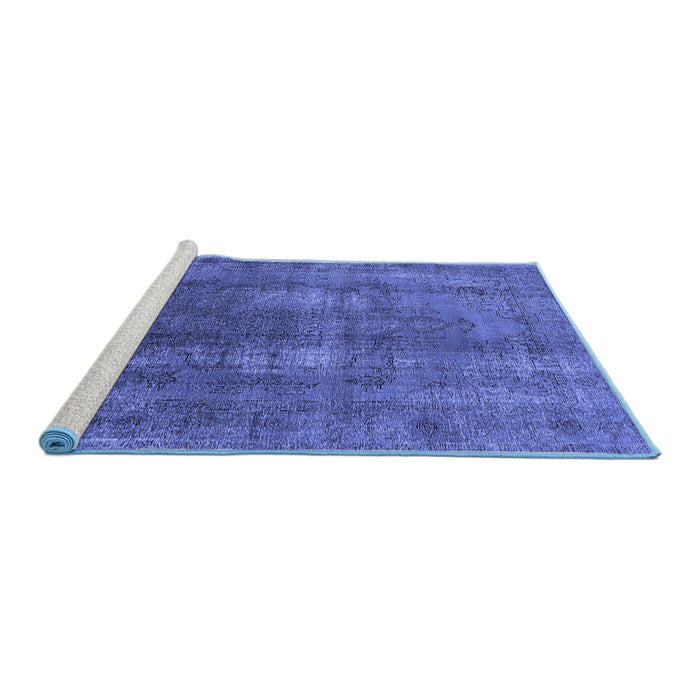 Sideview of Machine Washable Oriental Blue Industrial Rug, wshurb1884blu