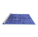 Sideview of Machine Washable Oriental Blue Industrial Rug, wshurb1884blu