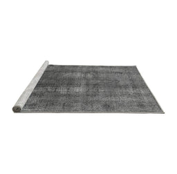 Sideview of Machine Washable Oriental Gray Industrial Rug, wshurb1884gry