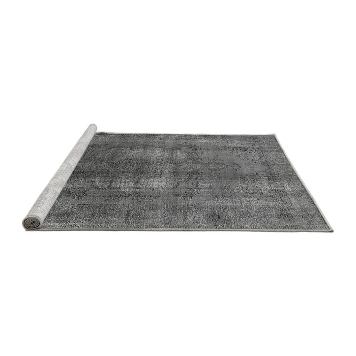 Sideview of Machine Washable Oriental Gray Industrial Rug, wshurb1884gry