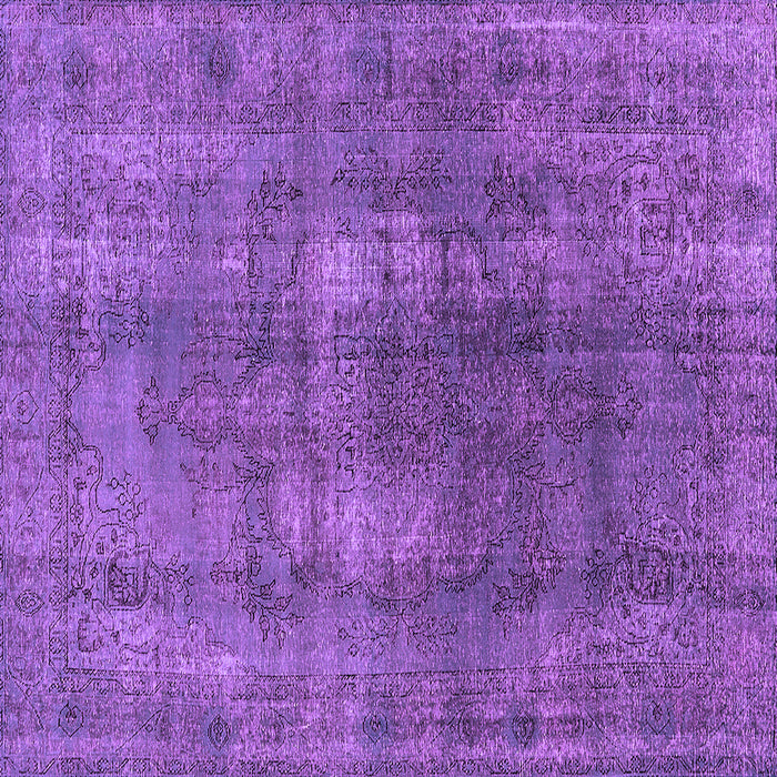 Square Machine Washable Oriental Purple Industrial Area Rugs, wshurb1884pur