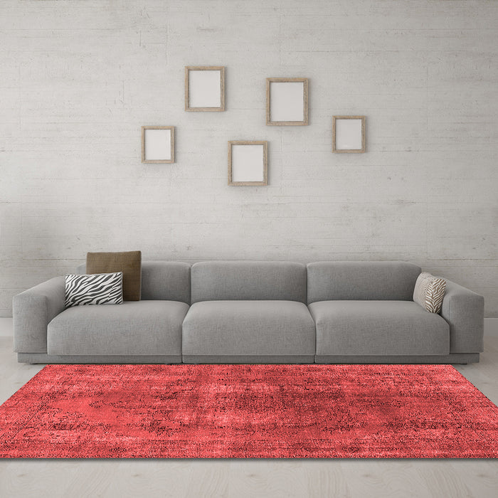 Industrial Red Washable Rugs