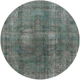Round Machine Washable Industrial Modern Gunmetal Gray Rug, wshurb1884