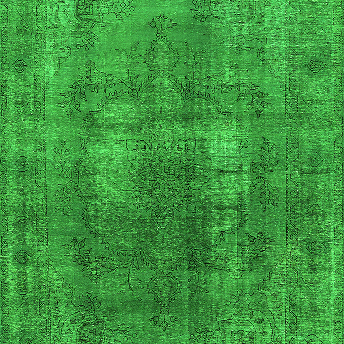 Machine Washable Oriental Green Industrial Area Rugs, wshurb1884grn