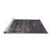 Sideview of Machine Washable Industrial Modern Black Rug, wshurb1885