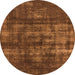 Round Oriental Orange Industrial Rug, urb1885org