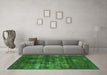 Machine Washable Oriental Green Industrial Area Rugs in a Living Room,, wshurb1885grn