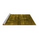 Sideview of Machine Washable Oriental Yellow Industrial Rug, wshurb1885yw