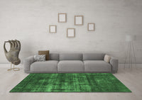 Machine Washable Oriental Emerald Green Industrial Rug, wshurb1885emgrn