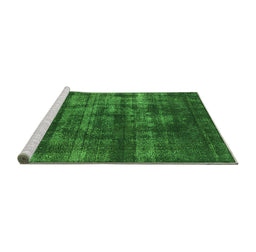 Sideview of Machine Washable Oriental Green Industrial Area Rugs, wshurb1885grn