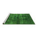 Sideview of Machine Washable Oriental Green Industrial Area Rugs, wshurb1885grn
