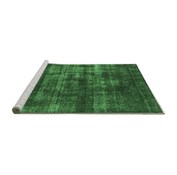 Sideview of Machine Washable Oriental Emerald Green Industrial Area Rugs, wshurb1885emgrn