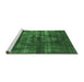 Sideview of Machine Washable Oriental Emerald Green Industrial Area Rugs, wshurb1885emgrn