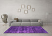 Machine Washable Oriental Purple Industrial Area Rugs in a Living Room, wshurb1885pur