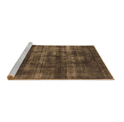 Sideview of Machine Washable Oriental Brown Industrial Rug, wshurb1885brn