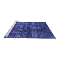 Sideview of Machine Washable Oriental Blue Industrial Rug, wshurb1885blu