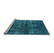 Sideview of Machine Washable Oriental Light Blue Industrial Rug, wshurb1885lblu