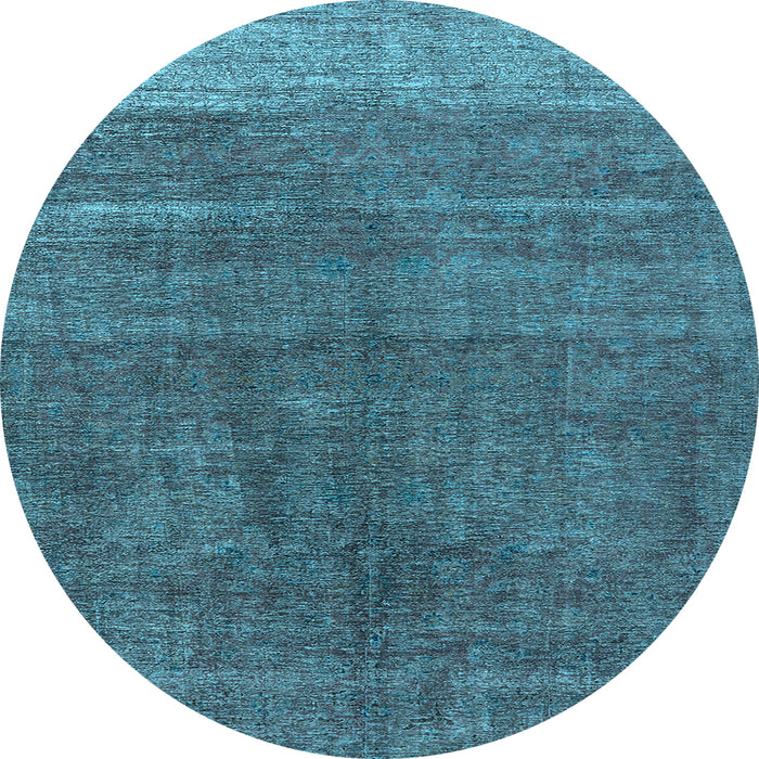 Round Oriental Light Blue Industrial Rug, urb1886lblu