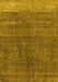 Machine Washable Oriental Yellow Industrial Rug, wshurb1886yw