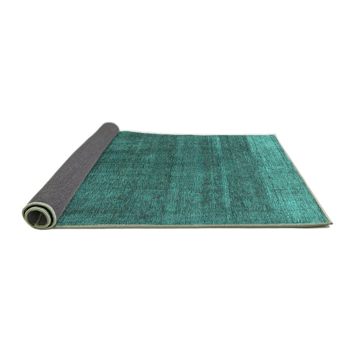 Sideview of Oriental Turquoise Industrial Rug, urb1886turq