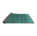 Sideview of Oriental Turquoise Industrial Rug, urb1886turq