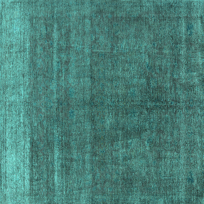 Square Oriental Turquoise Industrial Rug, urb1886turq