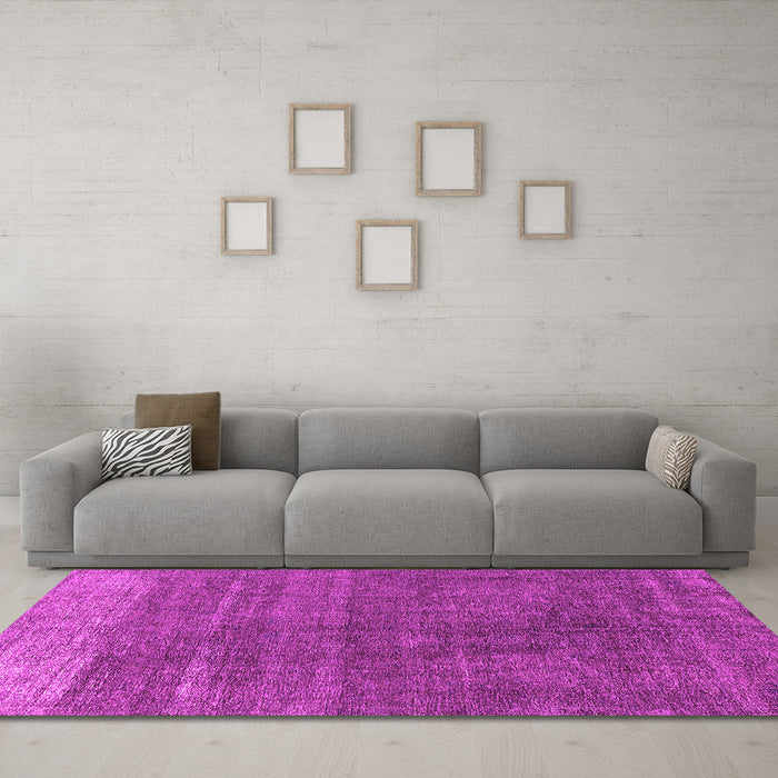 Machine Washable Oriental Pink Industrial Rug in a Living Room, wshurb1886pnk
