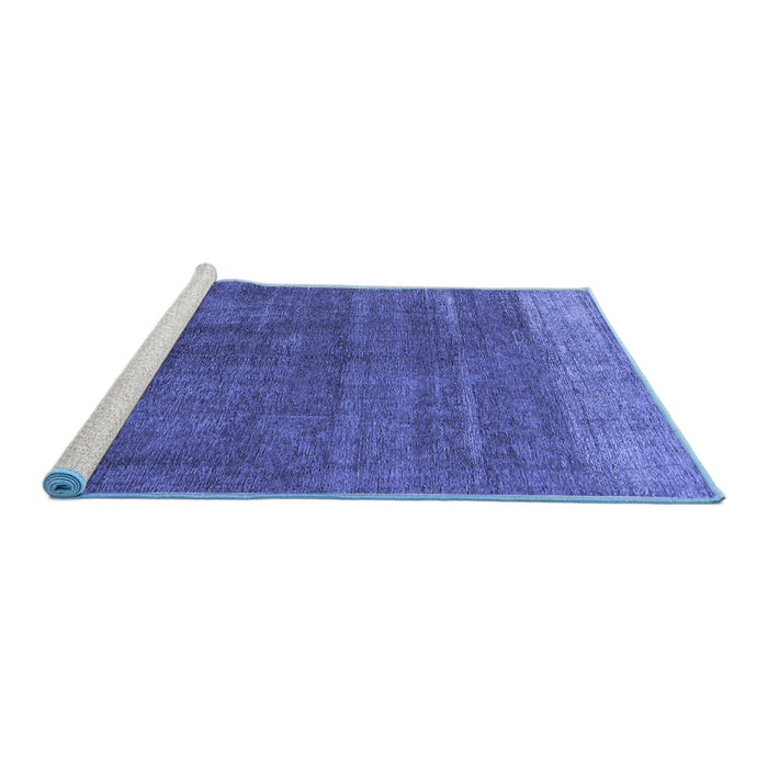 Sideview of Machine Washable Oriental Blue Industrial Rug, wshurb1886blu