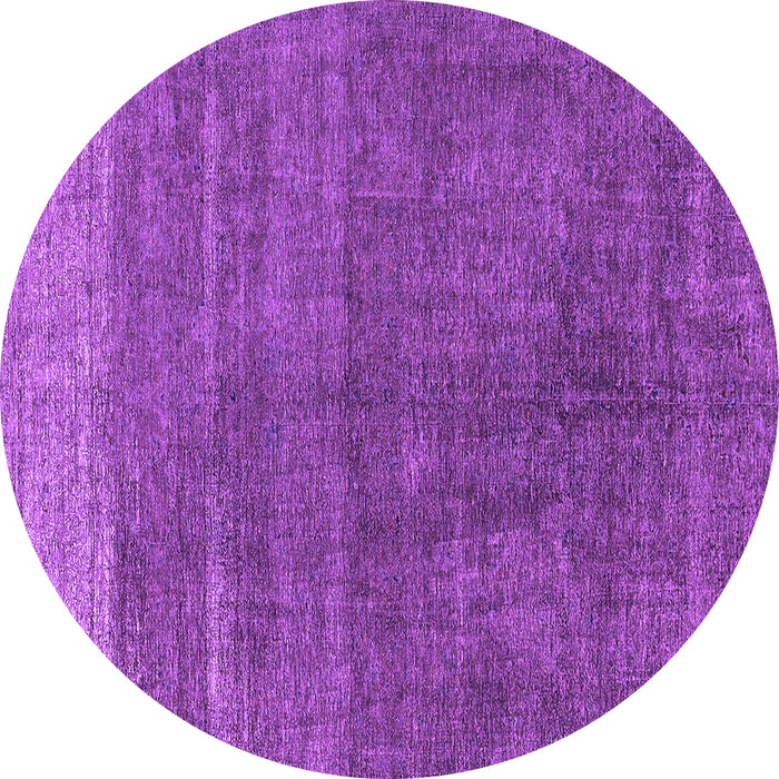 Round Machine Washable Oriental Purple Industrial Area Rugs, wshurb1886pur