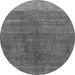 Round Oriental Gray Industrial Rug, urb1886gry