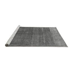 Sideview of Machine Washable Oriental Gray Industrial Rug, wshurb1886gry