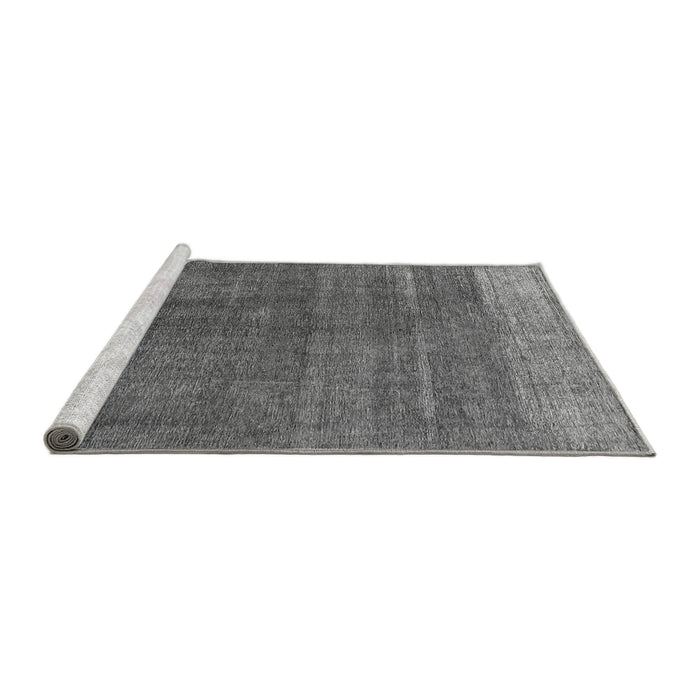 Sideview of Machine Washable Oriental Gray Industrial Rug, wshurb1886gry
