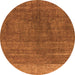 Round Oriental Orange Industrial Rug, urb1886org