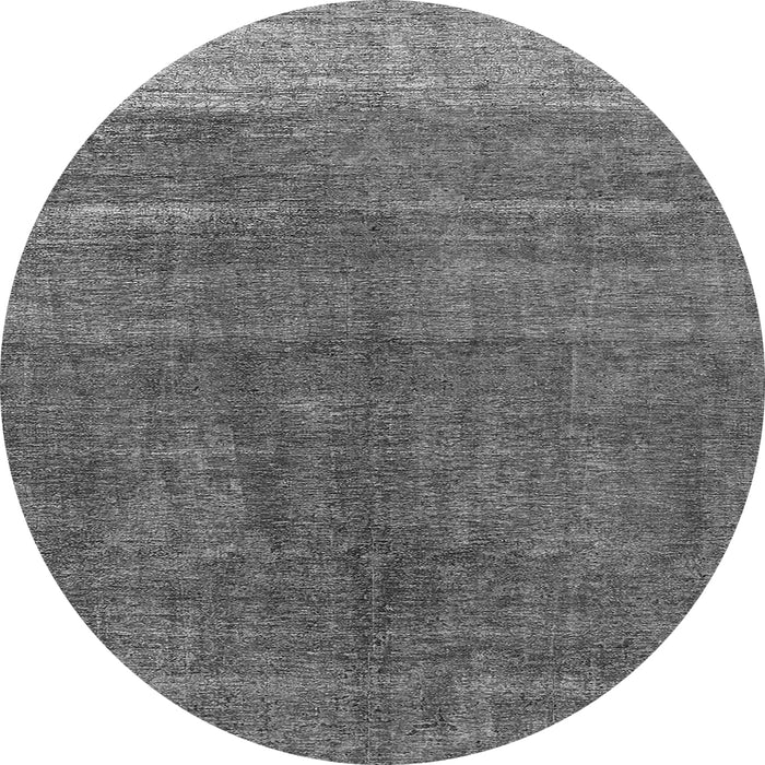 Round Machine Washable Oriental Gray Industrial Rug, wshurb1886gry
