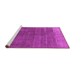 Sideview of Machine Washable Oriental Pink Industrial Rug, wshurb1886pnk