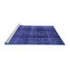 Sideview of Machine Washable Oriental Blue Industrial Rug, wshurb1887blu