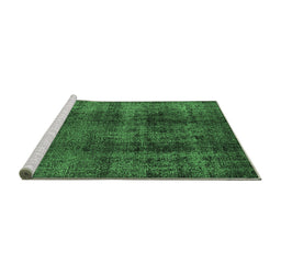 Sideview of Machine Washable Oriental Emerald Green Industrial Area Rugs, wshurb1887emgrn