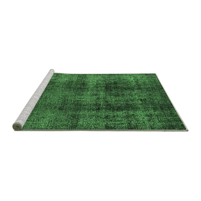 Sideview of Machine Washable Oriental Emerald Green Industrial Area Rugs, wshurb1887emgrn