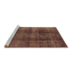 Sideview of Machine Washable Oriental Brown Industrial Rug, wshurb1887brn