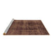 Sideview of Machine Washable Oriental Brown Industrial Rug, wshurb1887brn