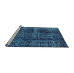 Sideview of Machine Washable Oriental Light Blue Industrial Rug, wshurb1887lblu