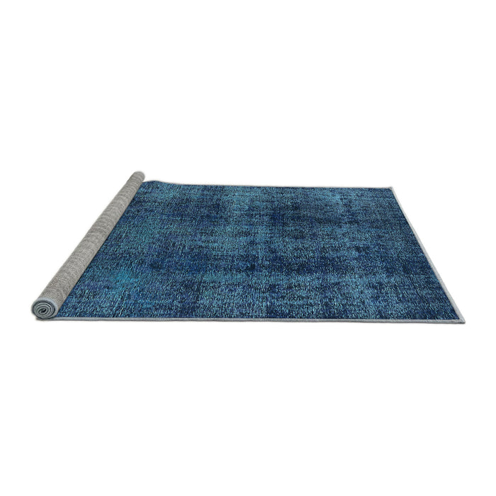 Sideview of Machine Washable Oriental Light Blue Industrial Rug, wshurb1887lblu