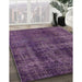 Mid-Century Modern Purple Oriental Rug in Family Room, urb1887