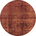 Round Oriental Orange Industrial Rug, urb1887org